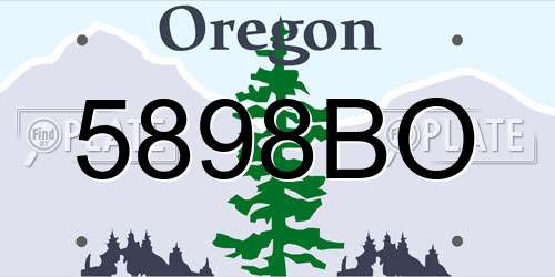 5898BO Oregon License Plate