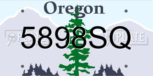 5898SQ Oregon License Plate