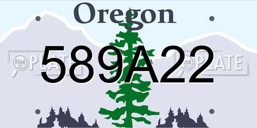 589A22 Oregon License Plate