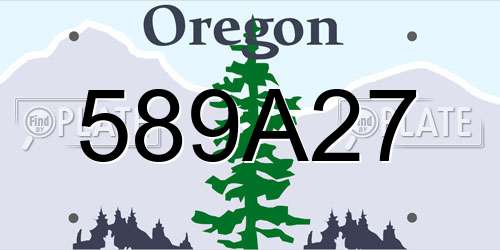 589A27 Oregon License Plate