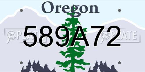 589A72 Oregon License Plate