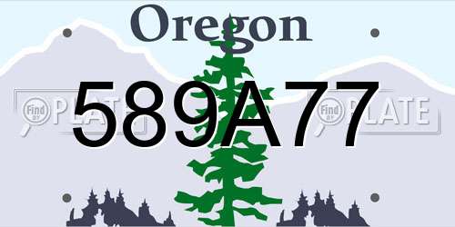 589A77 Oregon License Plate