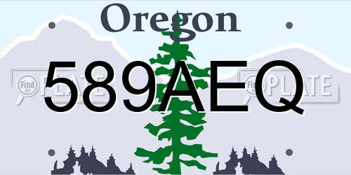 589AEQ Oregon License Plate