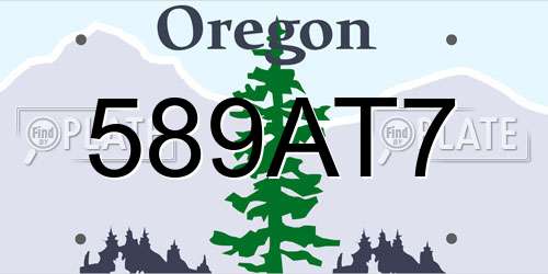589AT7 Oregon License Plate