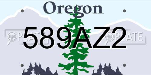 589AZ2 Oregon License Plate