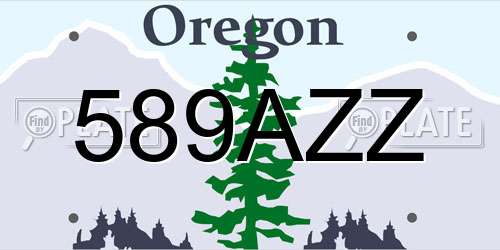 589AZZ Oregon License Plate