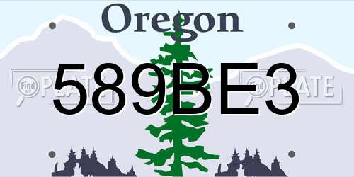 589BE3 Oregon License Plate