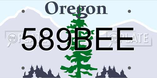 589BEE Oregon License Plate