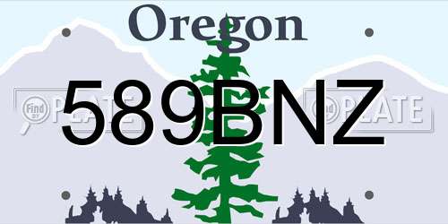 589BNZ Oregon License Plate