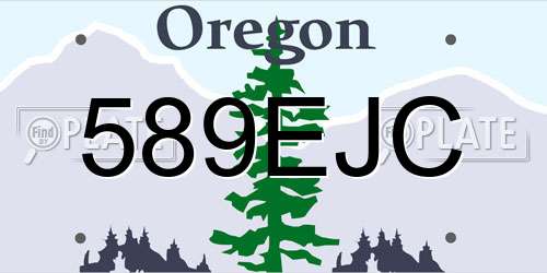 589EJC Oregon License Plate