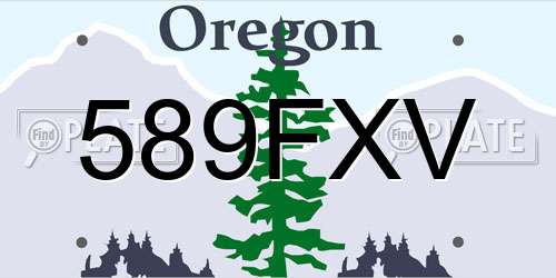 589FXV Oregon License Plate