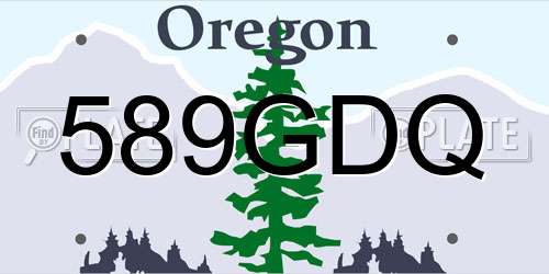 589GDQ Oregon License Plate