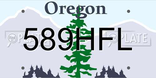 589HFL Oregon License Plate