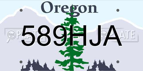 589HJA Oregon License Plate