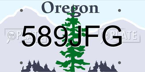 589JFG Oregon License Plate