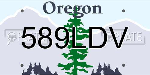 589LDV Oregon License Plate
