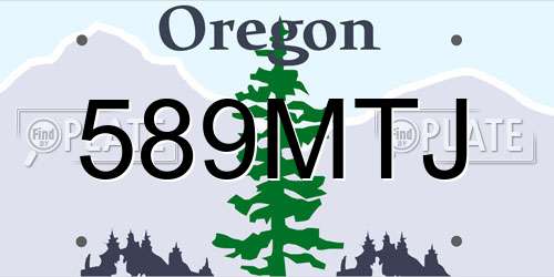 589MTJ Oregon License Plate