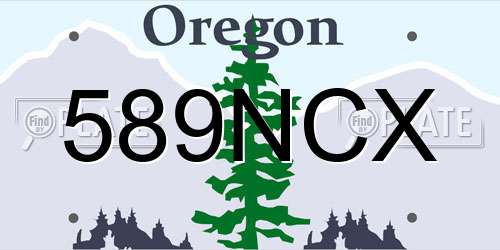 589NCX Oregon License Plate
