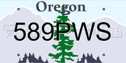 589PWS Oregon License Plate