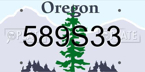 589S33 Oregon License Plate