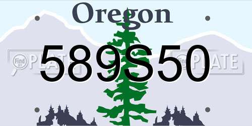 589S50 Oregon License Plate