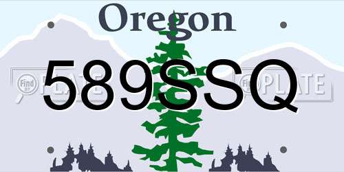 589SSQ Oregon License Plate
