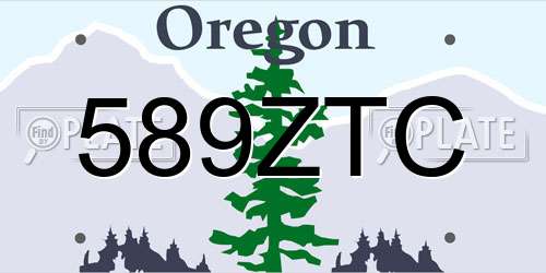 589ZTC Oregon License Plate