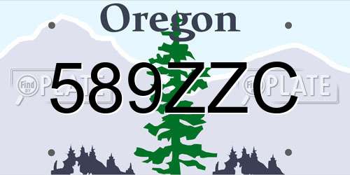 589ZZC Oregon License Plate