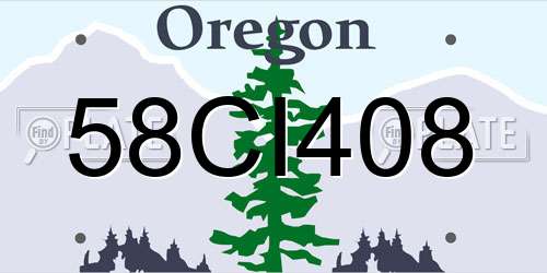 58CI408 Oregon License Plate