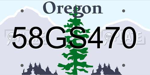 58GS470 Oregon License Plate