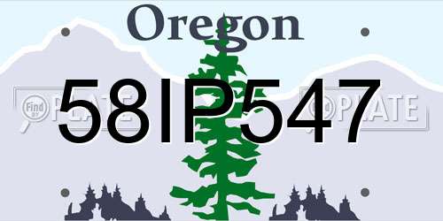 58IP547 Oregon License Plate