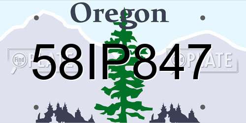58IP847 Oregon License Plate