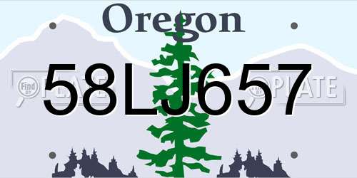 58LJ657 Oregon License Plate