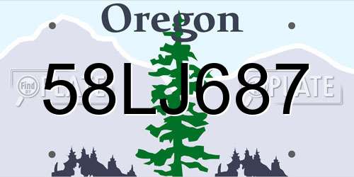 58LJ687 Oregon License Plate