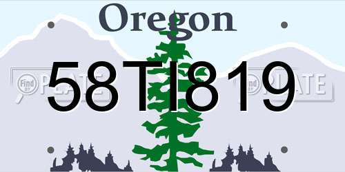 58TI819 Oregon License Plate
