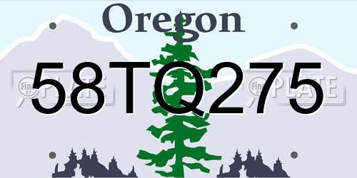 58TQ275 Oregon License Plate