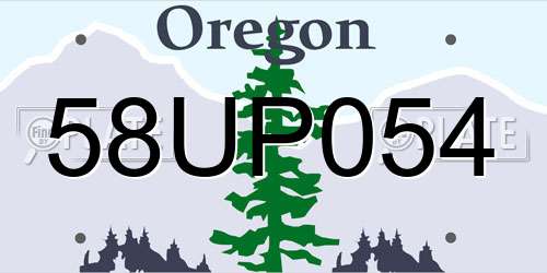 58UP054 Oregon License Plate