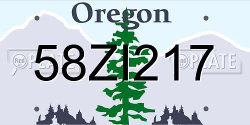 58ZI217 Oregon License Plate