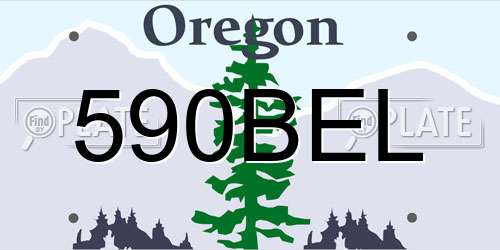 590BEL Oregon License Plate