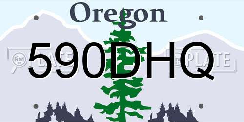 590DHQ Oregon License Plate
