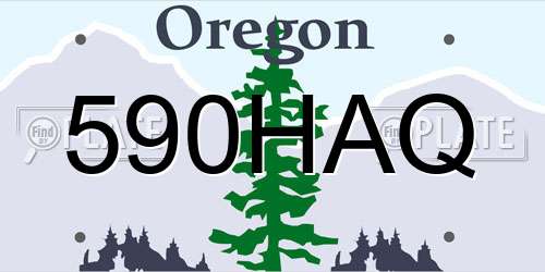 590HAQ Oregon License Plate