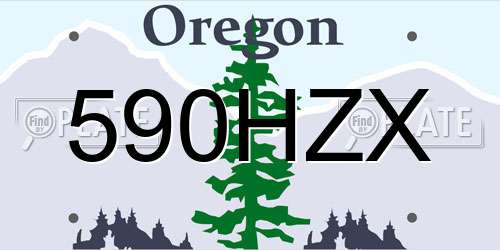 590HZX Oregon License Plate