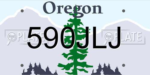 590JLJ Oregon License Plate