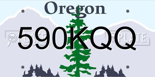 590KQQ Oregon License Plate