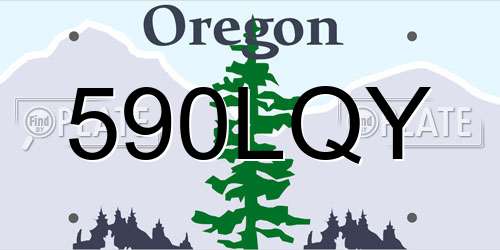 590LQY Oregon License Plate