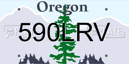 590LRV Oregon License Plate