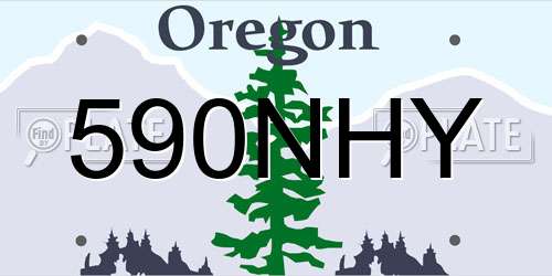 590NHY Oregon License Plate