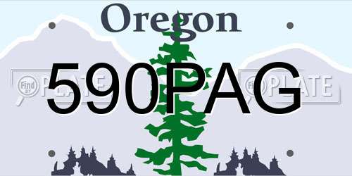 590PAG Oregon License Plate