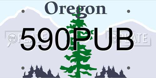 590PUB Oregon License Plate