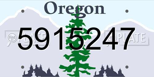 5915247 Oregon License Plate